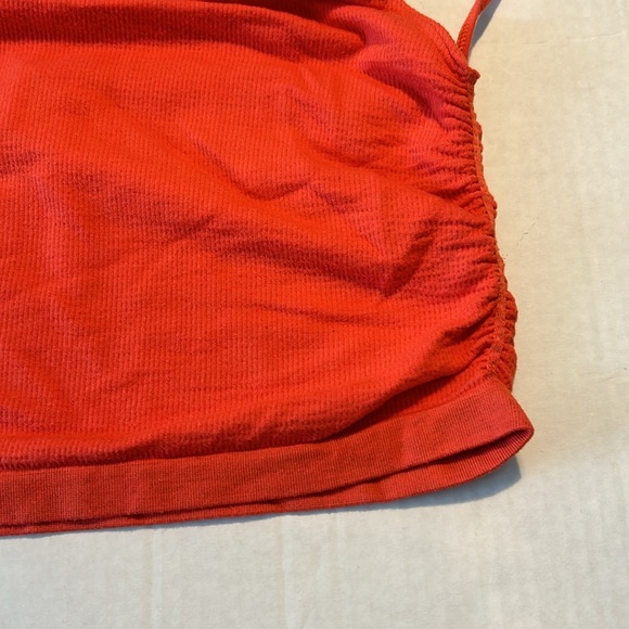 Urban Outfitters XLarge Tank Out From Under orange ribbed high neck crop top - Picture 2 of 6